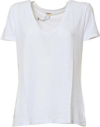 L'agence White Daija V-Neck T-Shirt