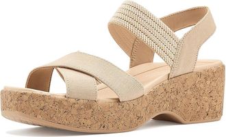 Life Stride Verity Slingback Sandals Womens Wedge Shoes Sand Tan : 7.5 W (C), Synthetic