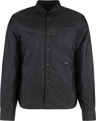 Prada Re-Nylon shirt - Heren - Zomerjassen - Zwart - M - Nylon - Jassen
