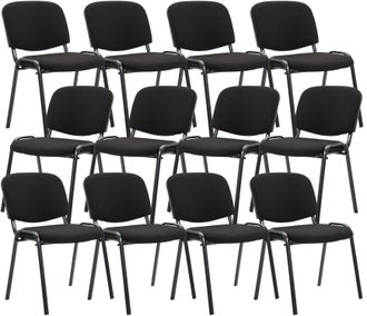 Clp Clp - Pack De 12 Sillas Confidente Ken En Tela Negro