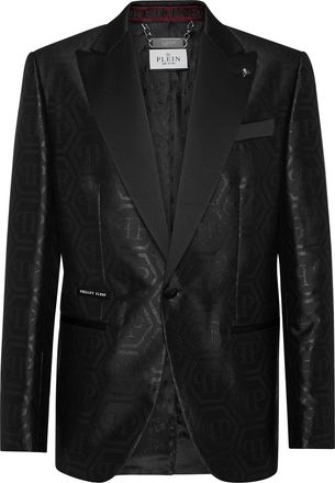 Philipp Plein Blazer Met Één Knoop Slim Fit Monogram