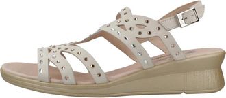 24hrs 26814 Sandalia Relax - Dames - Sleehakken - Beige - 38 EU - Leer - Schoenen