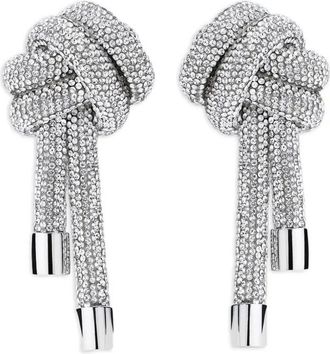Area crystal knot earrings - Silver