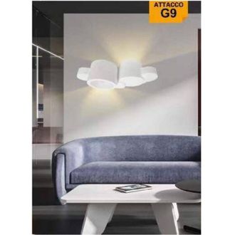 Trade Shop Trade Shop Traesio - Trade Shop - Applique In Gesso Parete Bianco Moderna Luce Up&down G9 Cilindri Sfalsati Gs-e77