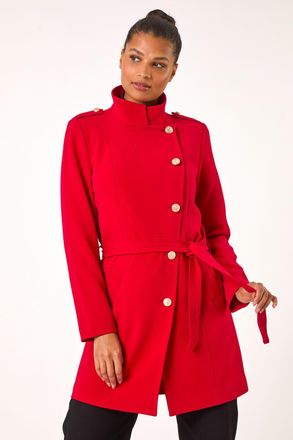 Roman Funnel Neck Buttoned Coat