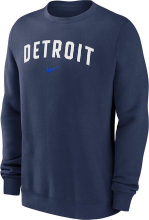 Nike Detroit Tigers 2-Hit Nike Mens MLB Pullover Crew in Blue | NKPU44BDG-JST