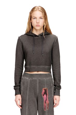 Diesel Hoodie with rhinestone detailing on the back - Sweaters - Woman - Grey
