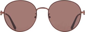 Ferragamo Brown Round Ladies Sunglasses SF211SK 208 58
