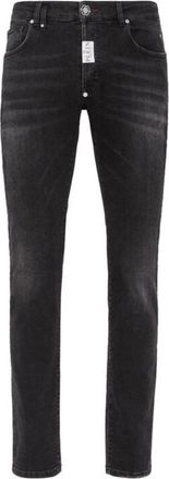 Philipp Plein Jeans met ritssluiting en knoopsluiting met zakken - Heren - Slim Fit Jeans - Zwart - W31 - Katoen - Jeans