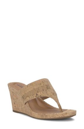 Lucky Brand Libbie Platform Wedge Flip Flop in Natural at Nordstrom, Size 7.5