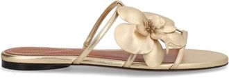 Zimmermann Orchid Metallic Gold Thin Straps Sandals
