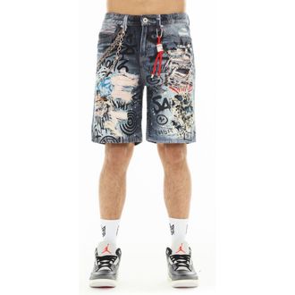 Cult of Individuality Grunge Distressed Denim Shorts in Digital at Nordstrom, Size 36