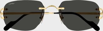 Cartier Men & apos;s Rimless Rectangle Sunglasses