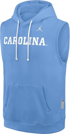 Nike Mens North Carolina Sideline Jordan Brand Dri-FIT College Sleeveless Pullover Hoodie in Blue | 0JB44EYNCN-65K