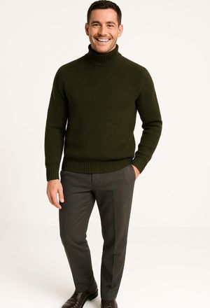 Jack & Jones Rollkragenpullover JACK & JONES JJROY KNIT ROLL NECK AW25, Herren, Gr. S, duffel bag, Strick, Obermaterial: 100% Polyacryl, unifarben, relaxed fit, Ri