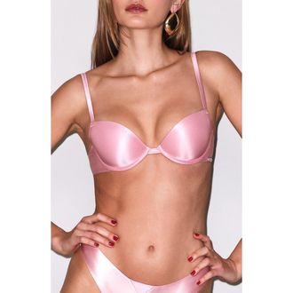Fleur du Mal Le Gloss Underwire T-Shirt Bra in Pink Lady at Nordstrom, Size 34Dd