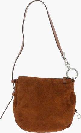 Burberry Borsa a Spalla in Camoscio a Tinta Unita con Dettagli in Metallo Burberry