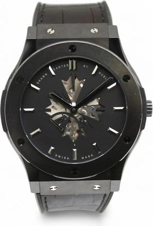 Hublot Pre-owned Hublot Classic Fusion Shawn Carter Black with Shawn Carter Logo Cut-out Dial Mens Watch 515.CM.1040.LR.SHC13