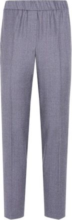 PESERICO Pantaloni a righe sottili - Dames - Slim Fit Broeken - Grijs - M - Katoen - Broeken