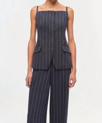 SIMKHAI Edie Square Neck Top In Midnight Stripe