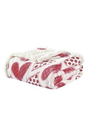 Luxury Home Scarlett Faux Shearling Throw Blanket in White Multi at Nordstrom Rack
