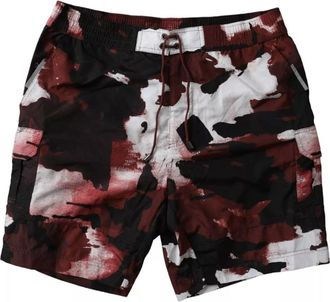 Dolce & Gabbana Mens Multicolor Camouflage Dg Logo Beachwear Shorts Swimwear Polyester