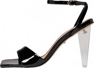Carrano Womens Transparent Heel Leather Sandal In Black