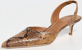 Staud Womens Sebastian Slingback Heels In Snake