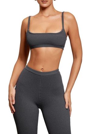 House of CB Mischa Rib Bralette in Dark Grey at Nordstrom, Size X-Small