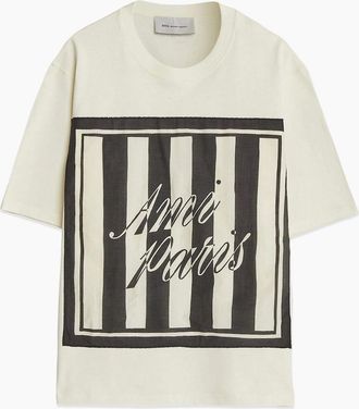 Ami Mens Boxy Printed T Shirt White - Cream - Size: 36