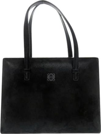 Loewe Pre-owned Su&egrave;de Leren Handtas - Dames - Vintage Handtas - Zwart - ONE Size - Su&egrave;de - Vintage