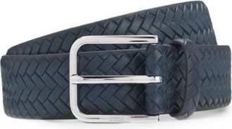 BOSS Pin-buckle belt in woven leather