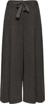 Elena Miro Broeken, Dames, Grijs, 4Xl, Katoen, Wijde broek met riem