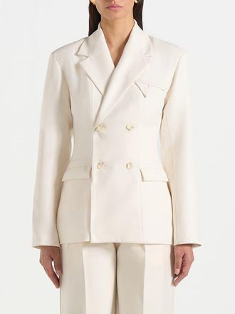 Mani&egrave;re De Voir Maia Double Breasted Blazer in Off White at Nordstrom, Size 10
