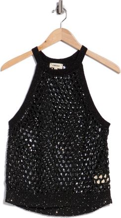 L'agence Parmida Embellished Tank in Black/Black Pearl at Nordstrom Rack, Size Xx-Large