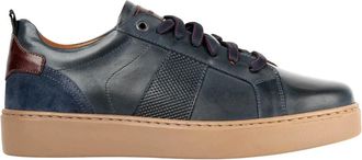 Exton Vitello Sneaker - Heren - Sneakers - Blauw - 43 EU - Leer - Schoenen