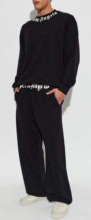 Palm Angels Sweatshirt With Logo, Mens, Black