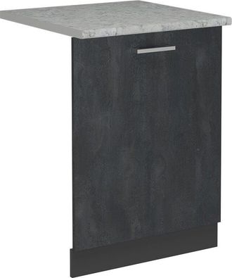 Vicco Panel Frontal Del Lavavajillas R-line, Hormig&oacute;n Negro, 60 Cm, Et M&aacute;rmol