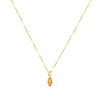 Set & Stones Marquise Birthstone Charm Necklace in Gold /November at Nordstrom
