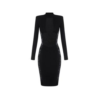 Elisabetta Franchi Dress In Knit And Lace Fabric