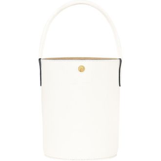 Longchamp &Eacute;pure Leather Bucket Bag in White at Nordstrom