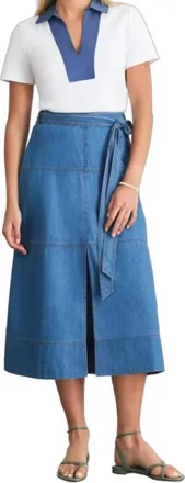 Tanya Taylor Hudley Skirt In Medium Indigo
