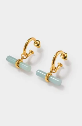 Katie Loxton Azura T-Bar Hoop Earrings in Gold at Nordstrom