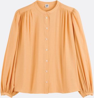 La Redoute Collections Losvallende blouse met ronde hals en lange mouwen