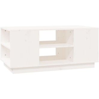 vidaXL Mesa De Centro De Madera Maciza De Pino Blanco 90x49x40,5 Cm Vidaxl