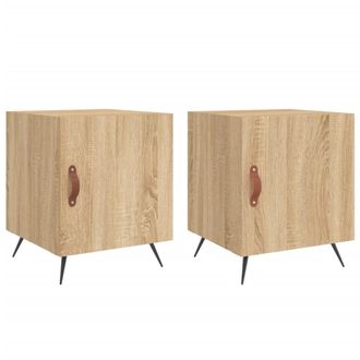 vidaXL Vidaxl - Mesitas Noche 2 Uds Madera Ingenier&iacute;a Roble Sonoma 40x40x50 Cm