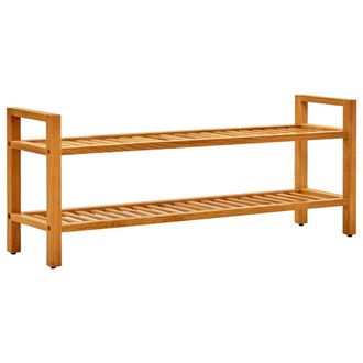 vidaXL Vidaxl - Zapatero Con 2 Estantes Madera De Roble Maciza 100x27x40 Cm