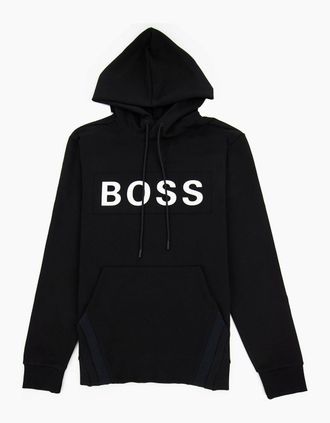 HUGO BOSS Mens Hugo Boss Soody 1 Logo Pullover Black 001 - Size: 40