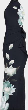 La Petite Robe Di Chiara Boni Gudrum Floral-Print Jersey Mermaid Gown