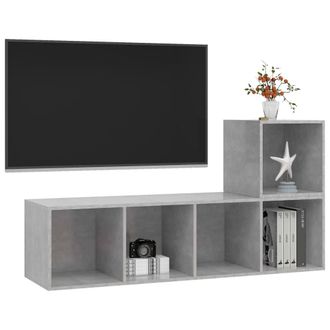 Berkfield Home Practical 2 Piece TV Cabinet Set Concrete Grey Engineered Wood